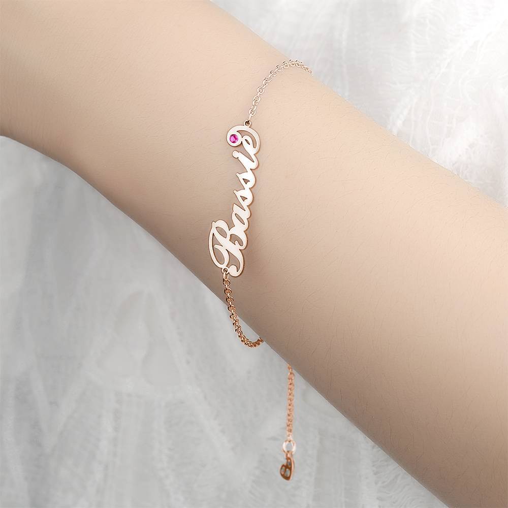 birthstone name bracelet